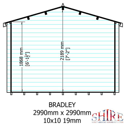 Shire Bradley 10x10 19mm Log cabin