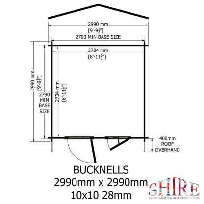 Shire Bucknells 10x10 28mm Log cabin