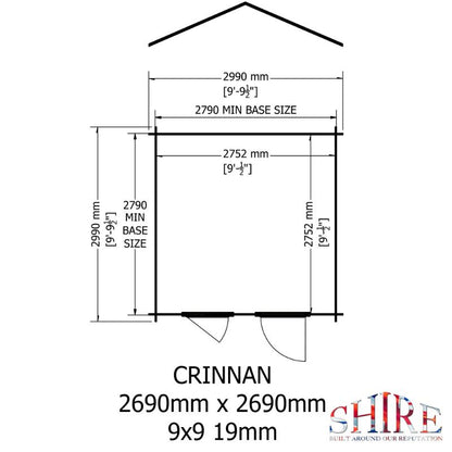 Shire Crinan 10x10 19mm Log cabin