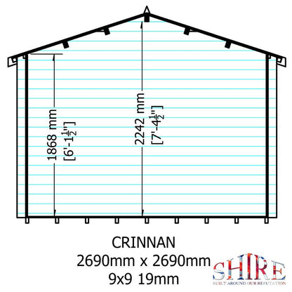 Shire Crinan 10x10 19mm Log cabin