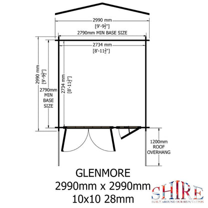 Shire Glenmore 10Gx10 28m Log cabin