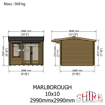 Shire Marlborough 10x10 28mm Log cabin