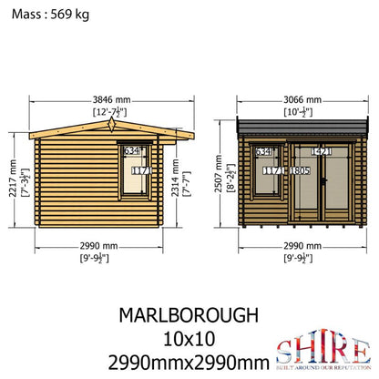 Shire Marlborough 10x10 28mm Log cabin