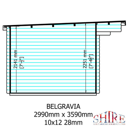 Shire Belgravia 10x12 28mm Log cabin