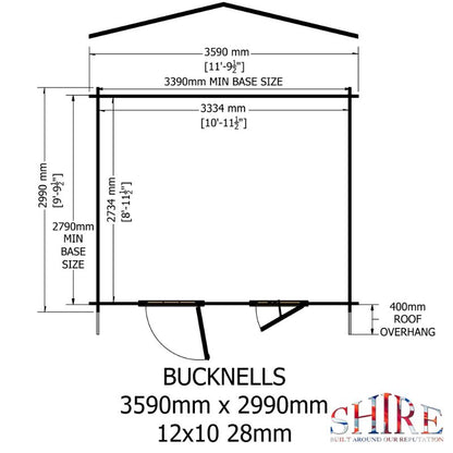 Shire Bucknells 12Gx10 28m Log cabin