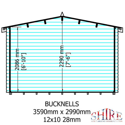 Shire Bucknells 12Gx10 28m Log cabin