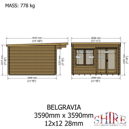 Shire Belgravia 12Gx12 28m Log cabin