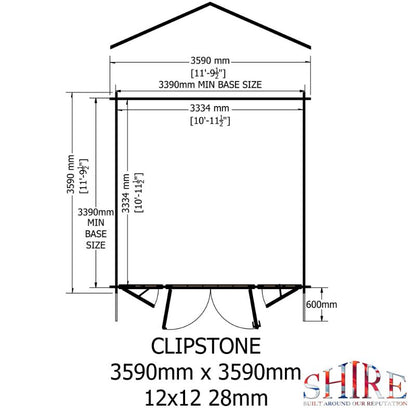 Shire Clipstone 12x12 28mm Log cabin