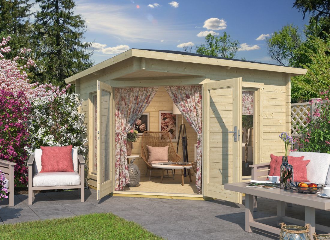 Lasita Edinburgh 1 Garden Log Cabin 9ft X 9ft 40mm