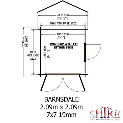 Shire Barnsdale 7x7 19mm Log cabin
