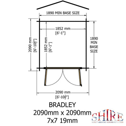 Shire Bradley 7x7 19mm Log cabin