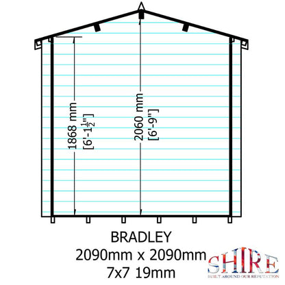 Shire Bradley 7x7 19mm Log cabin