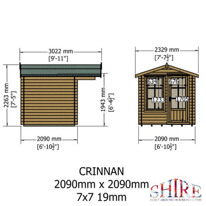 Shire Crinan 7x7 19mm Log cabin