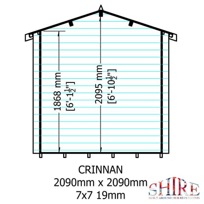 Shire Crinan 7x7 19mm Log cabin
