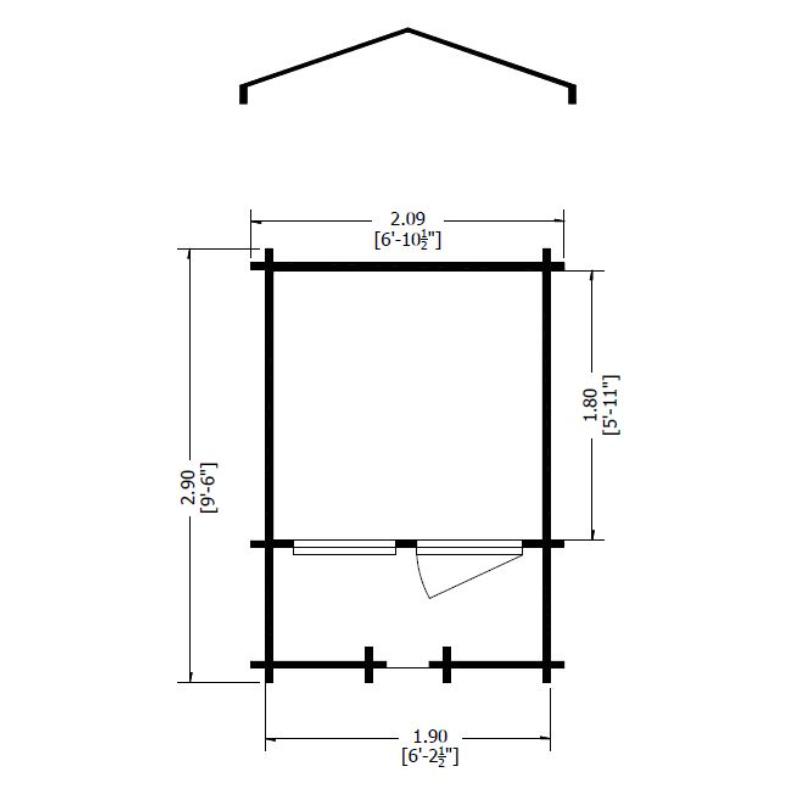 Shire Maulen with Verandah 7x7 19mm Log cabin