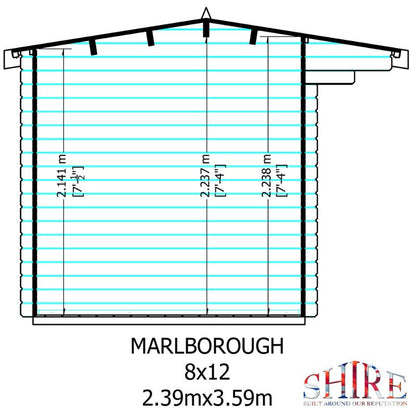 Shire Marlborough 8x12 28mm Log cabin