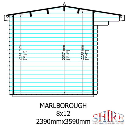 Shire Marlborough 8x12 28mm Log cabin