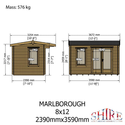 Shire Marlborough 8x12 28mm Log cabin