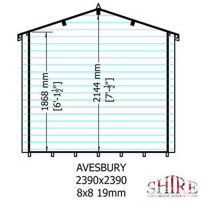 Shire Avesbury 8x8 19mm Log cabin