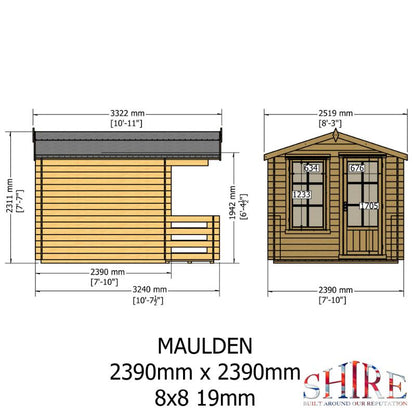 Shire Maulen with Verandah 8x8 19mm Log cabin
