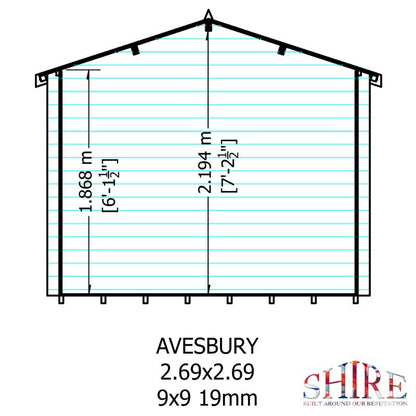 Shire Avesbury 9x9 19mm Log cabin