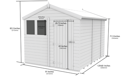 Sheds DIY Apex Garden Shed 8 ft Width