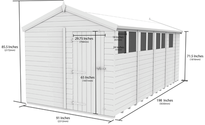 Sheds DIY Apex Garden Shed 8 ft Width