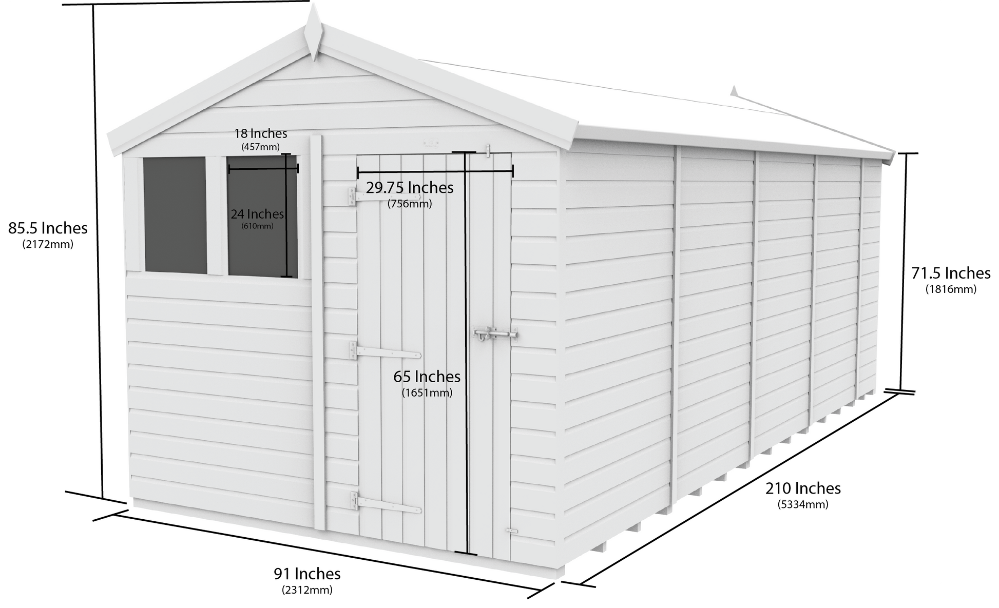 Sheds DIY Apex Garden Shed 8 ft Width