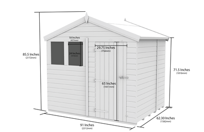 Sheds DIY Apex Garden Shed 8 ft Width