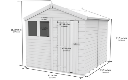 Sheds DIY Apex Garden Shed 8 ft Width
