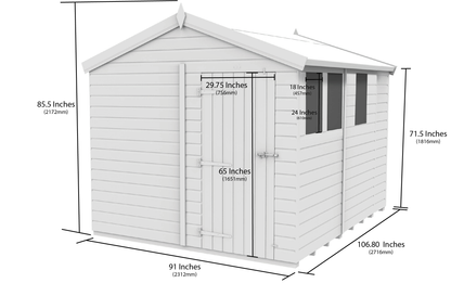 Sheds DIY Apex Garden Shed 8 ft Width