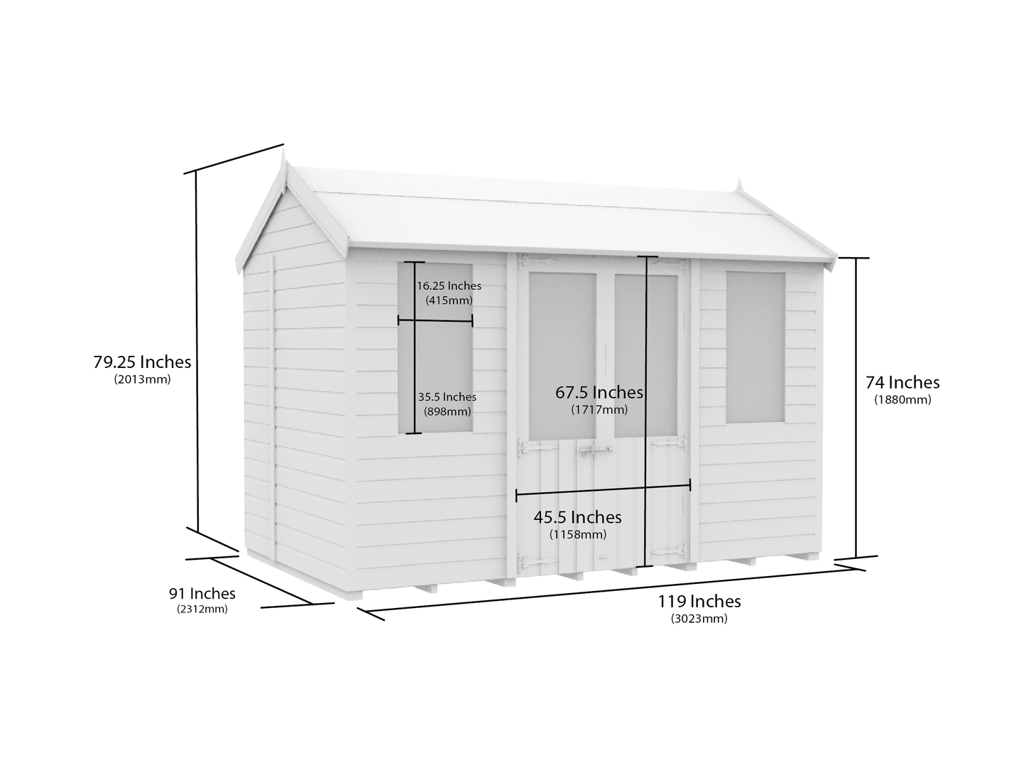 Sheds DIY Apex Summer Shed 8 ft Width
