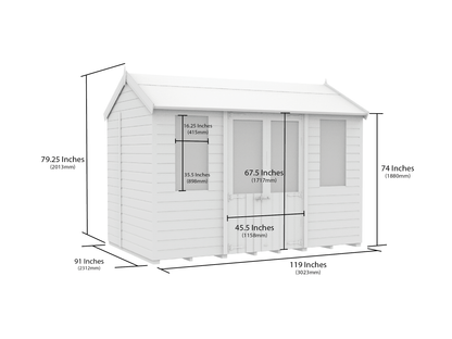 Sheds DIY Apex Summer Shed 8 ft Width