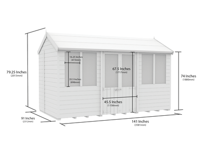 Sheds DIY Apex Summer Shed 8 ft Width