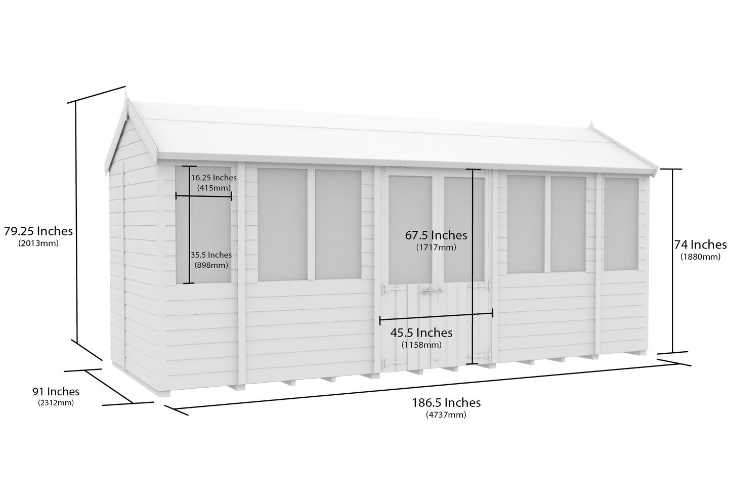 Sheds DIY Apex Summer Shed 8 ft Width