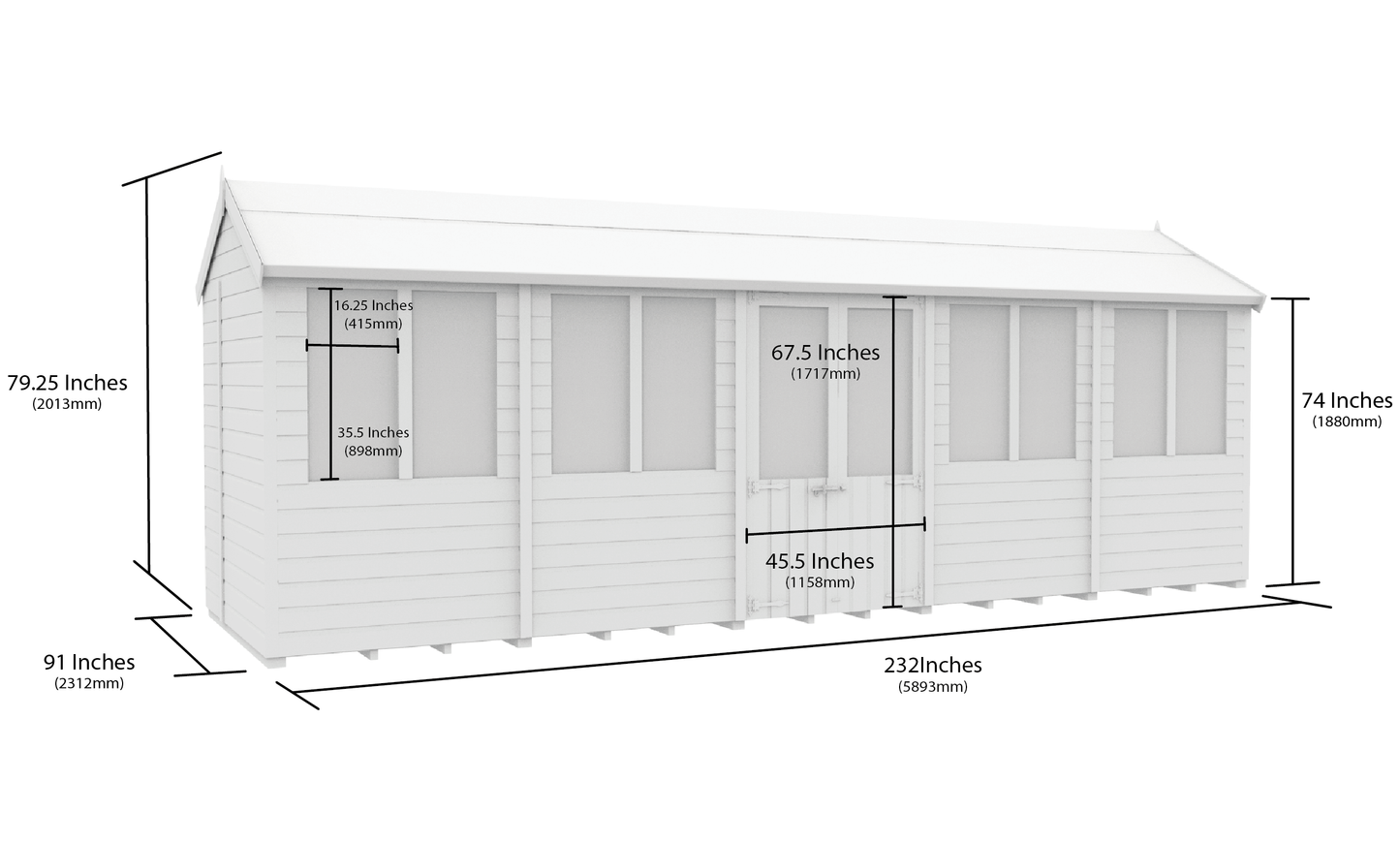 Sheds DIY Apex Summer Shed 8 ft Width