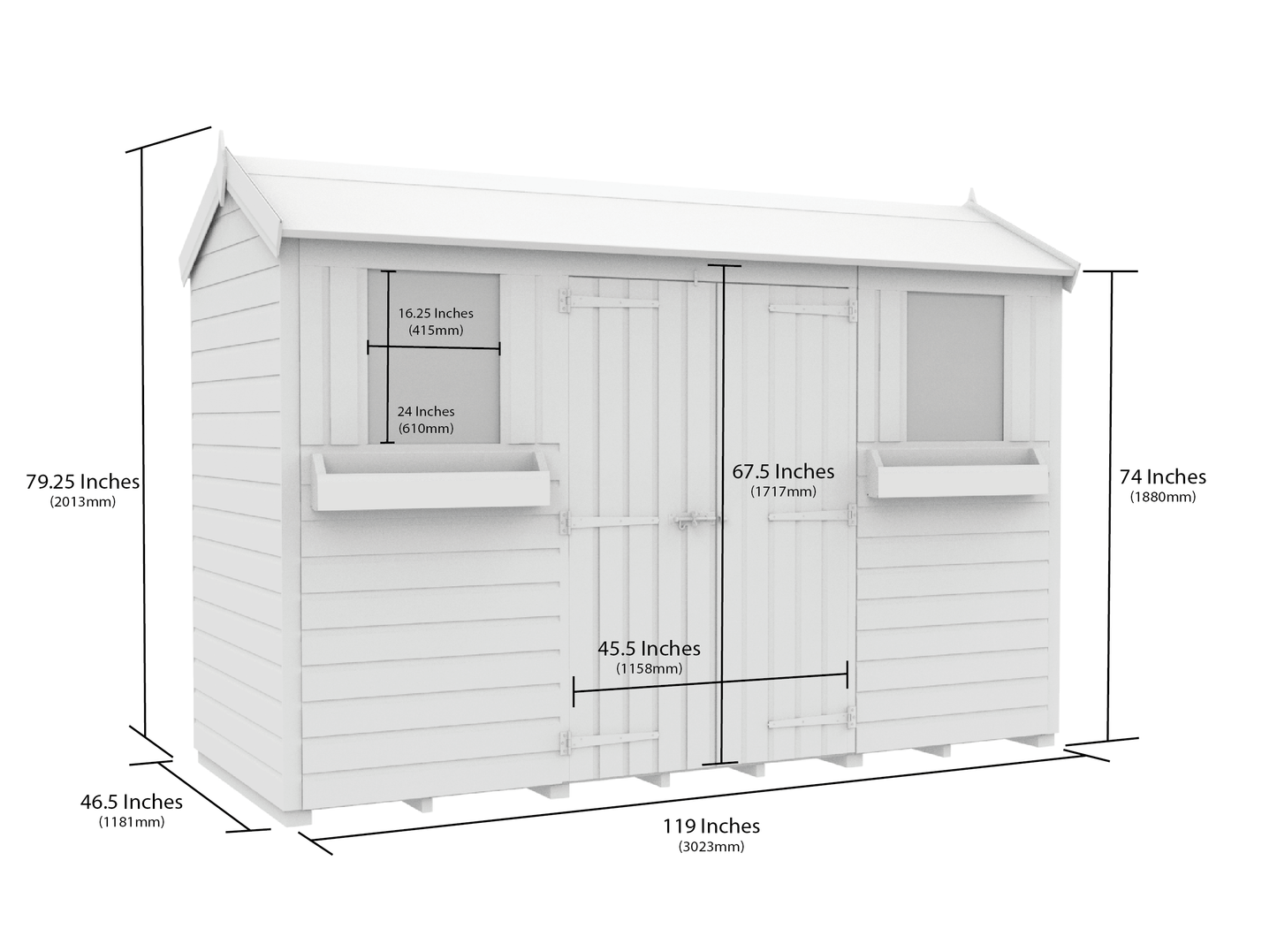 Sheds DIY Apex Summer Shed 4 ft Width