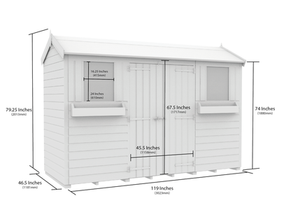 Sheds DIY Apex Summer Shed 4 ft Width