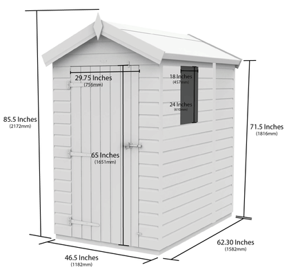 Sheds DIY Apex Garden Shed 4 ft Width
