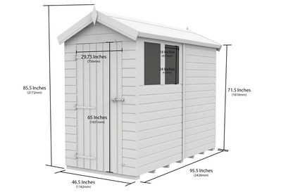 Sheds DIY Apex Garden Shed 4 ft Width
