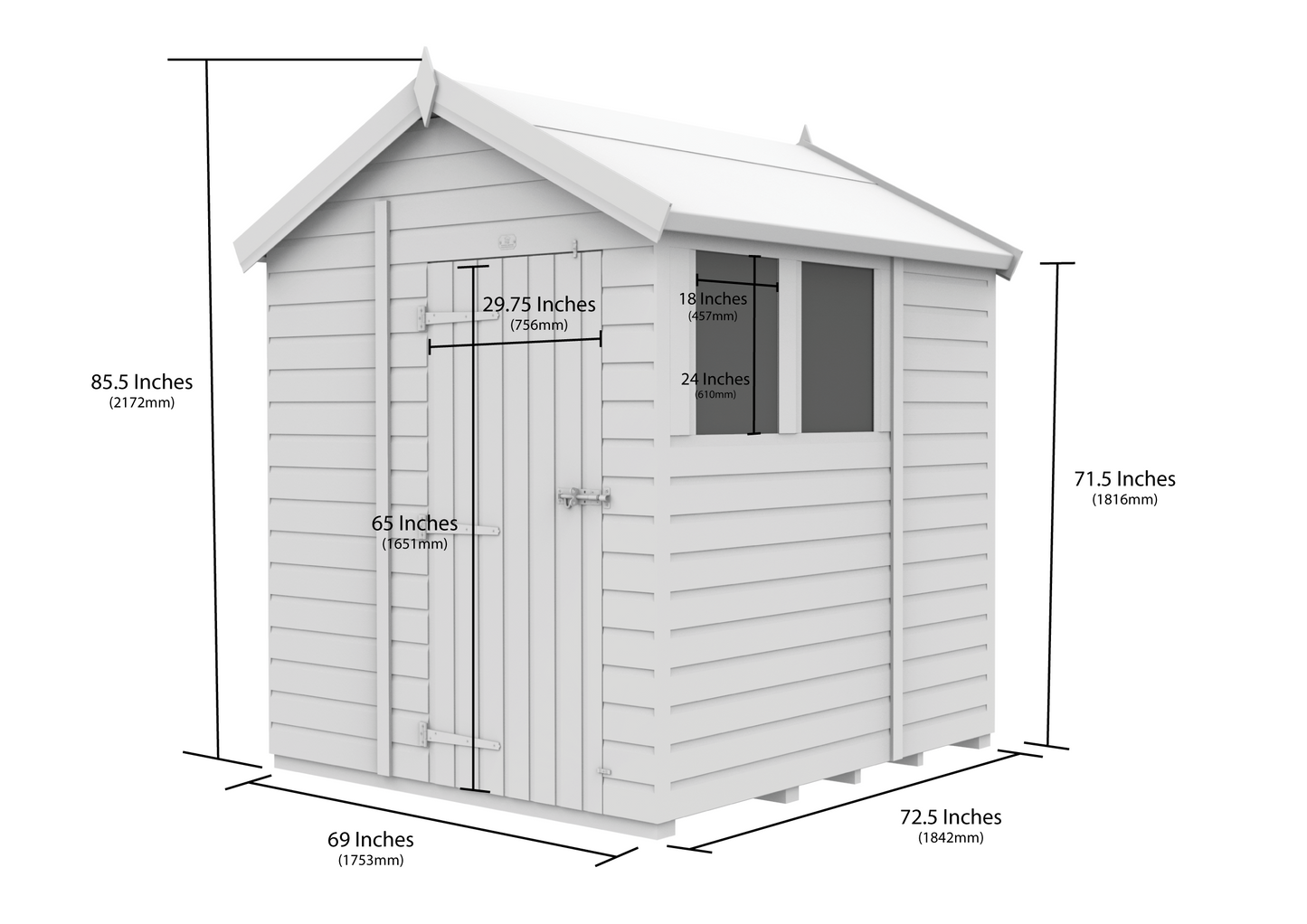 Sheds DIY Apex Garden Shed 6 ft Width