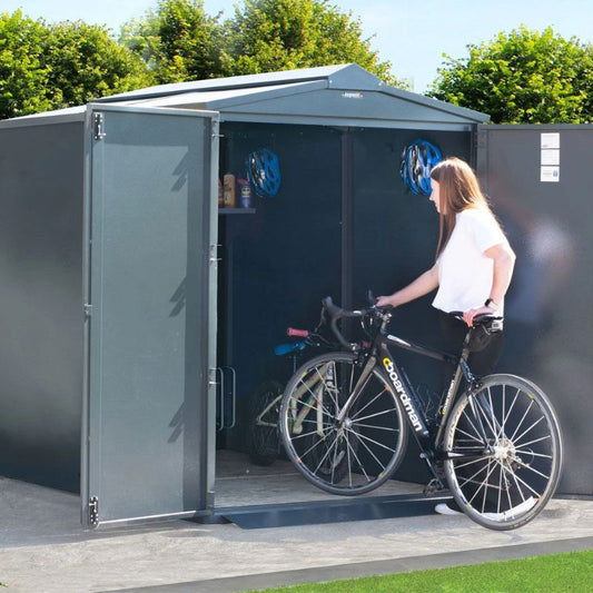 Asgard Centurion 4X Bike Storage 5' x 7' Metal Cycle Shed - Police approved -Installation Available