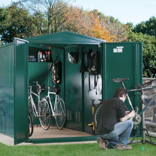 Asgard Centurion Plus 7X Bike Storage 5' x 11' Metal Cycle Shed - Police approved -Installation Available