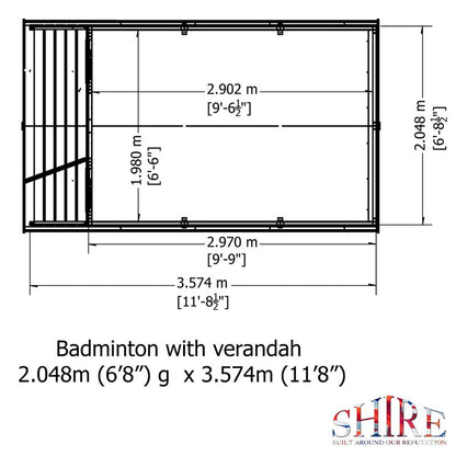 Shire Badminton and Veranda 7X10 Summerhouse