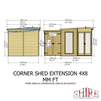 Shire Barclay With Side Shed 8x12 Summerhouse