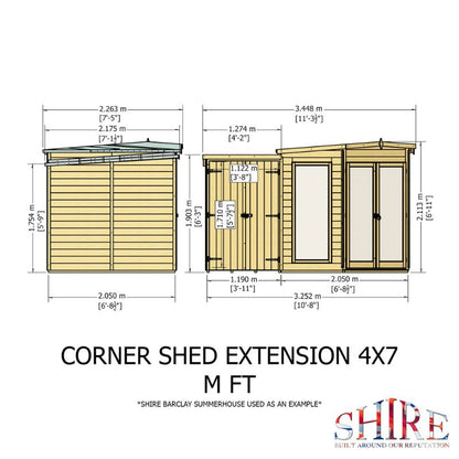 Shire Barclay With Side Shed 7x11 Summerhouse