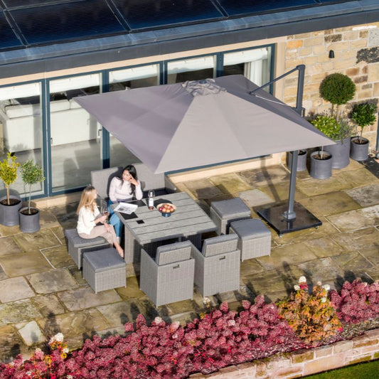 Pacific Lifestyle - Bermuda Slate Grey Outdoor Cube Set with Ceramic Top
