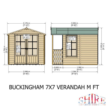 Shire Buckingham and Veranda 7X10 Summerhouse