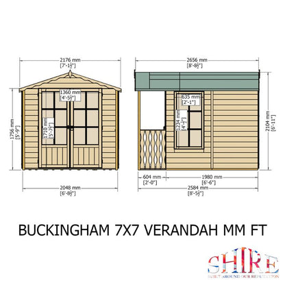 Shire Buckingham and Veranda 7X10 Summerhouse