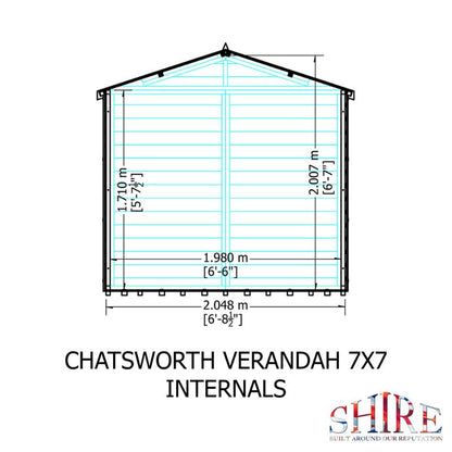 Shire Chatsworth and Veranda 7X10 Summerhouse